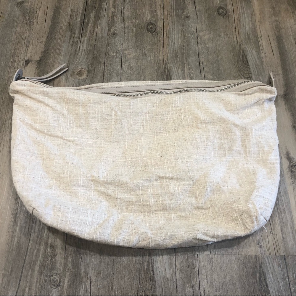 ✨$6 Clear Out ✨ Kate & Alex Neutral Linen Zip Clutch - Tote Bag Beige Wristlet